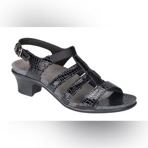 SAS Allegro Heel Strap Sandal in Black Size 9.5 Wide